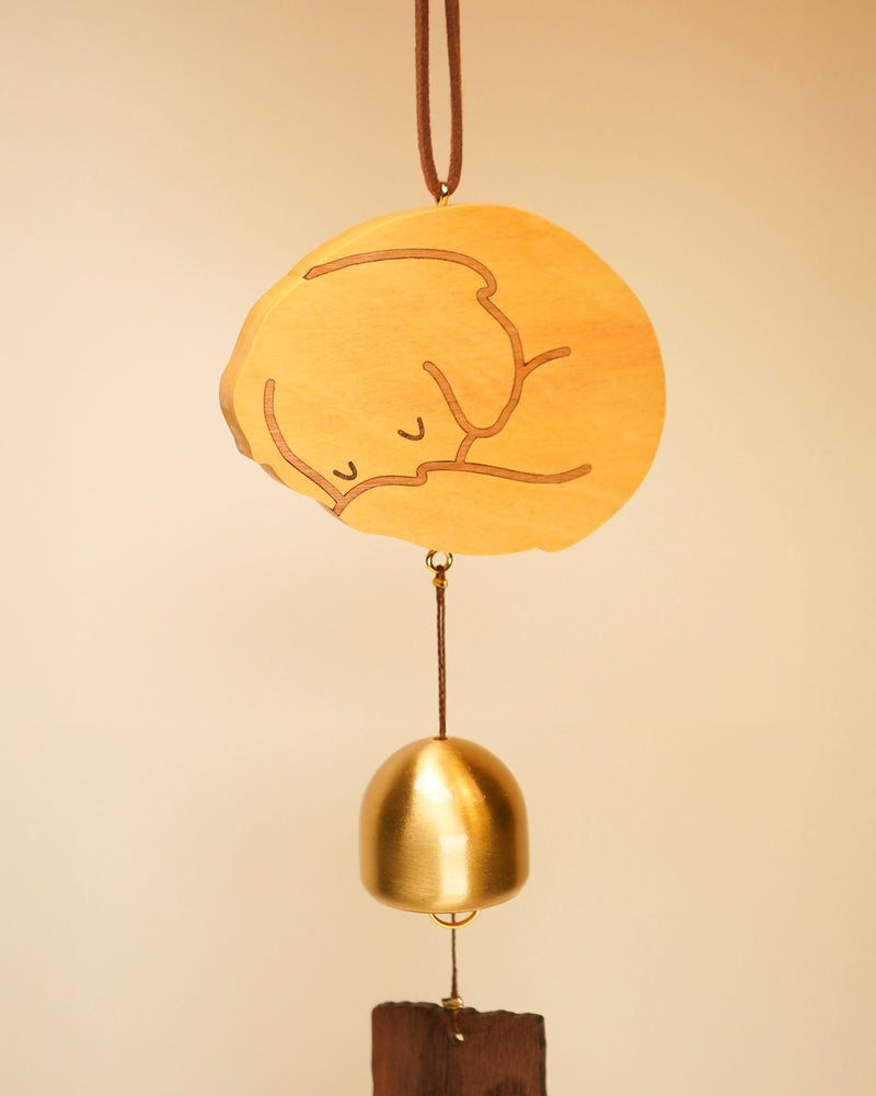 Sleeping Pups Curled Up Wind Chime